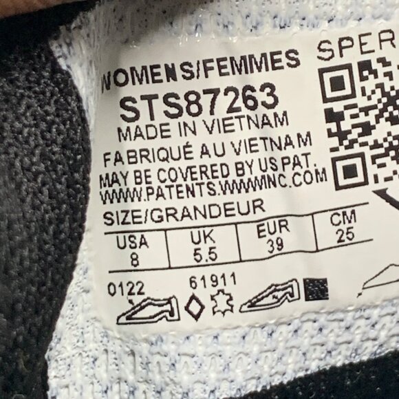 Sperry Top-Sider Womens Size 8 Black & White Memory Foam Casual Sneakers - Picture 5 of 7